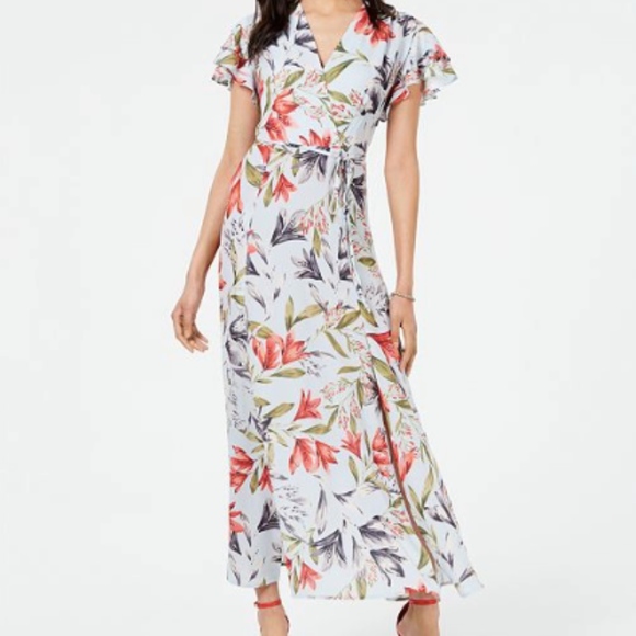 French Connection Dresses & Skirts - French Connection Faux wrap Maxi Dress